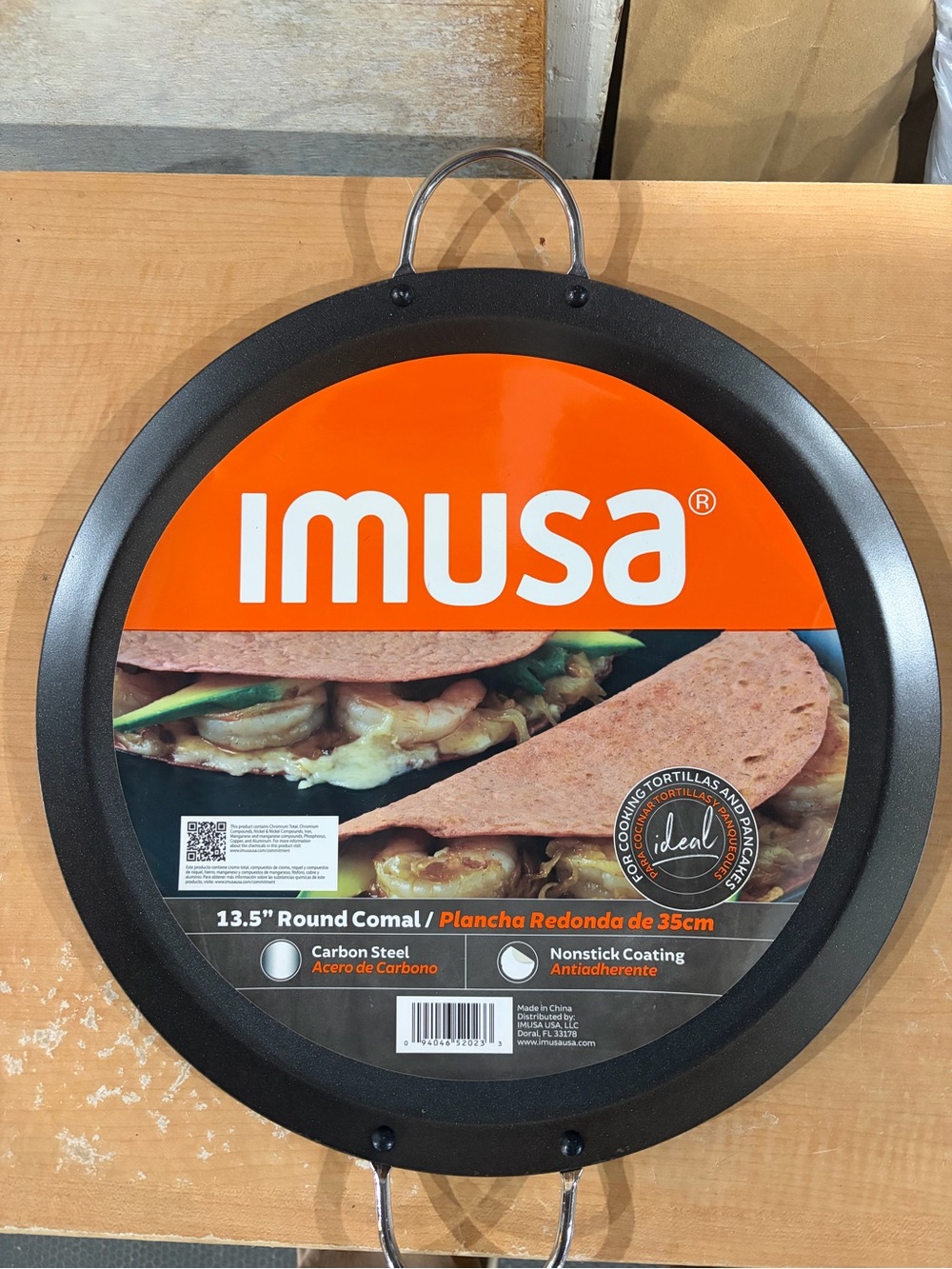 Imusa 13.5" Round Carbon Steel Comal - Black